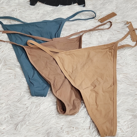 3Pcs SKIMS FITS EVERYBODY T-STRING THONG/ OCHRE,  KYANITE,  SIENNA/3X NWT - Picture 4 of 10